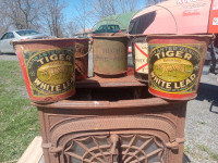 Antique tins - white lead pails