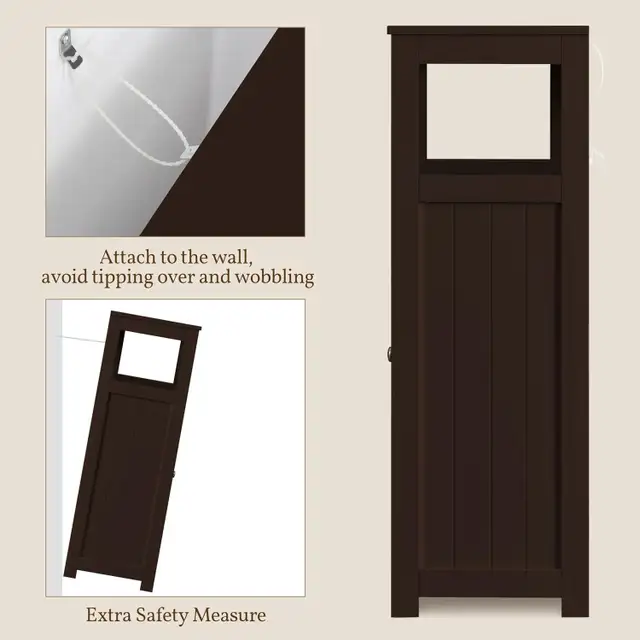 Wood Bathroom Floor Organizer with Cupboard, Multiple Purpose in Bookcases & Shelving Units in Markham / York Region - Image 11
