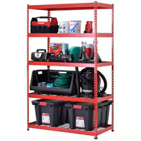 Red Steel 5-Shelf Garage Shelving Unit