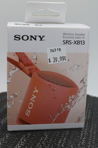 Sony [SRX-XB13]  Portable Wireless Speaker - Pink (#36318)