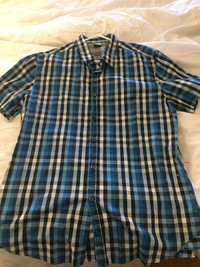 Hugo Boss men stripes short sleeve shirt 2 XL