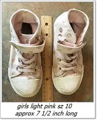 Girls Light Pink High Top Runners, sz 10 $3