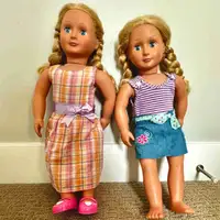 18” dolls and lots of clothes