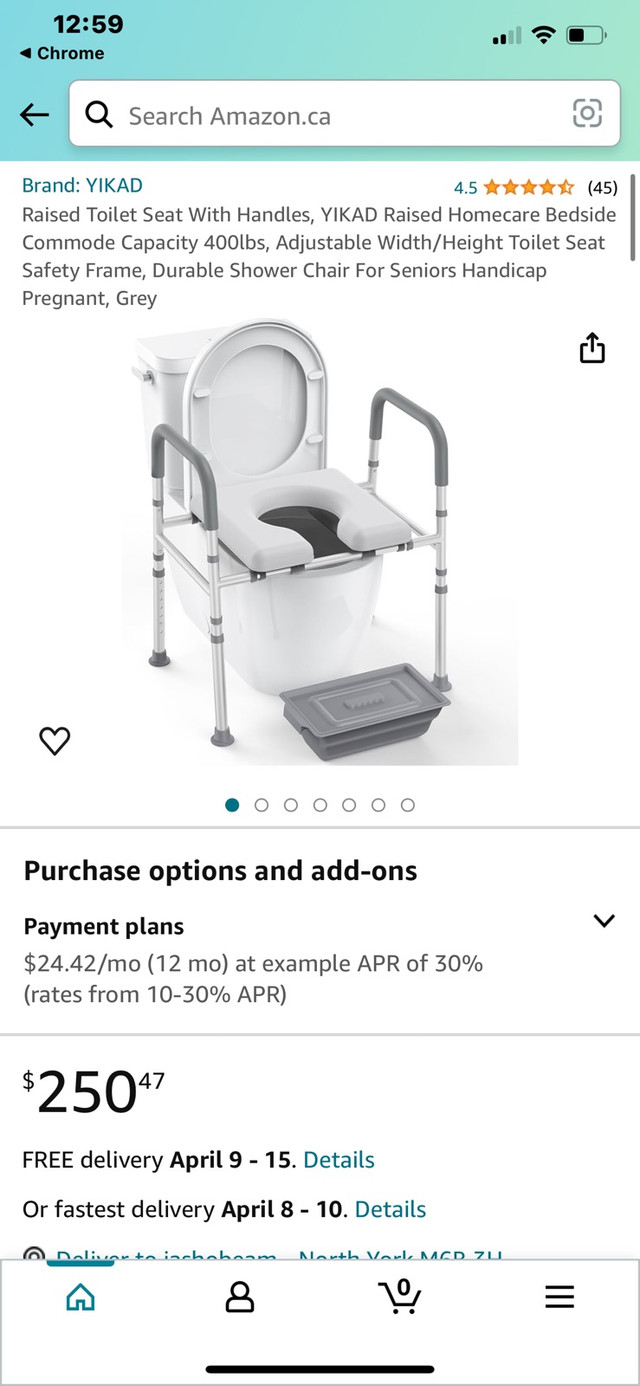 Raised Toilet Seat with Handles, Premium Elevated Stable Toilet  in Health & Special Needs in City of Toronto