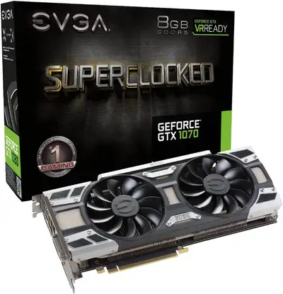 EVGA GeForce GTX 1070 SC GAMING 8GB ACX 3.0 GPU, View more