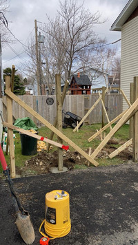 Fence posts all dug by hand 