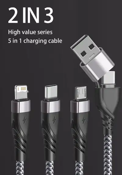 5 in 1 USB-C Fast Charger Cable, View more