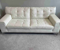 Structube White Leather Couch 