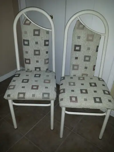CHAIRS : 2 white : Like NEW : Clean, Smoke Free, View more