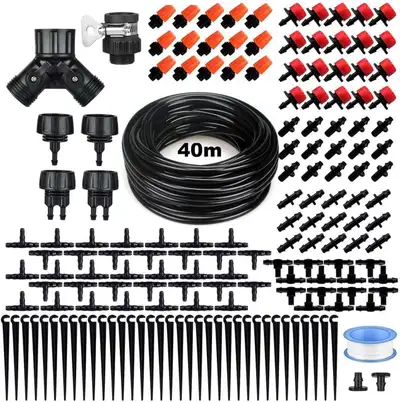 Micro Drip Irrigation watering cooling kit 132ft, 164 pieces, View more