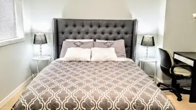 Large Furnished Bedroom Female shared Bathroom, UBC, Langara