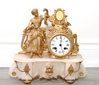 Figural French Antique Clock