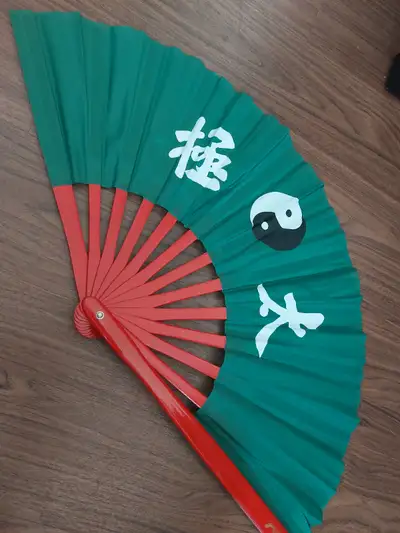 yin yang green tai chi kung fu fan, View more