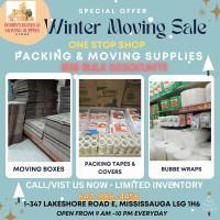 MOVING BOXES & PACKING SUPPLIES- BIG WINTER DEALS!