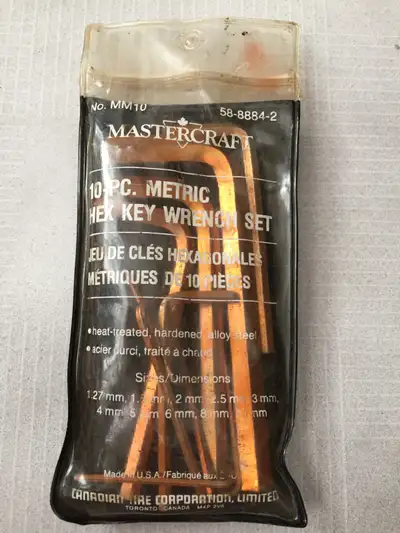 VTG Mastercraft Copper Tone 10-Piece Hex / Allen Key Set - USA, View more