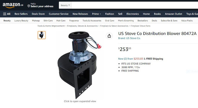 (NEW) US Stove 80472A Distribution Blower for Pellet Stoves in Fireplace & Firewood in City of Toronto - Image 4