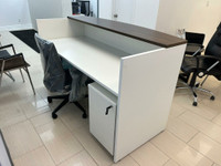 White Reception Desk + Mobile Drawers.