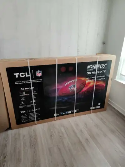 TCL 85' QM7K 2025 model 4K mini LED TV as new, View more