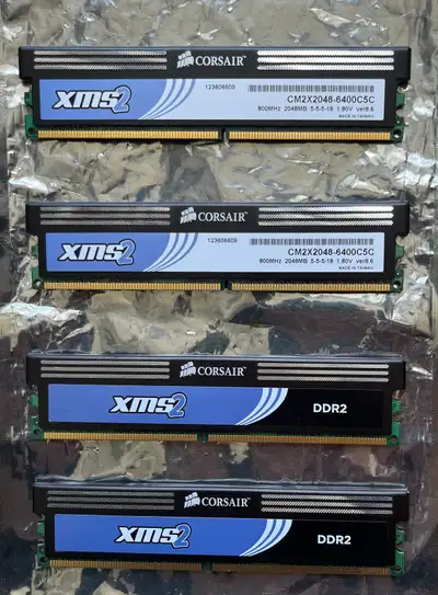 Corsair XMS2 8GB DDR2-800 RAM Kit (4x2GB) PC2-6400, View more