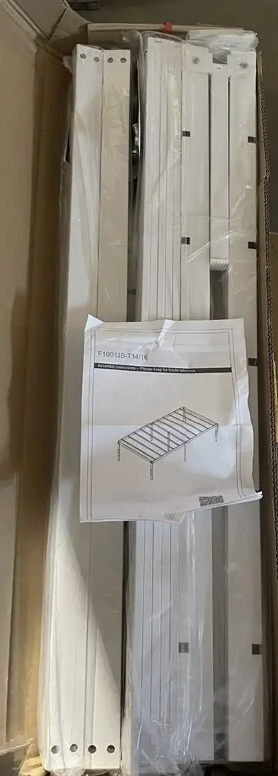 Brand New in Box 14” Twin Metal Bed Frame, White in Beds & Mattresses in City of Toronto - Image 5