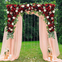 Rental!! Burgundy/Wine Red flower Backdrop setting up available 