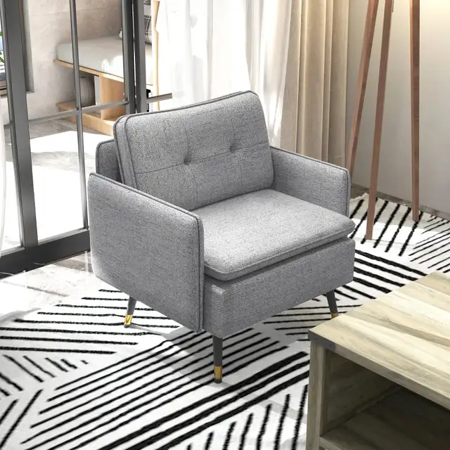 Upholstered accent Armchair with Tufted Back Cushion  in Chairs & Recliners in Markham / York Region - Image 7