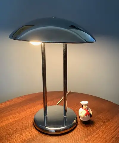 Robert Sonneman iconic 1980s chrome table lamp., View more