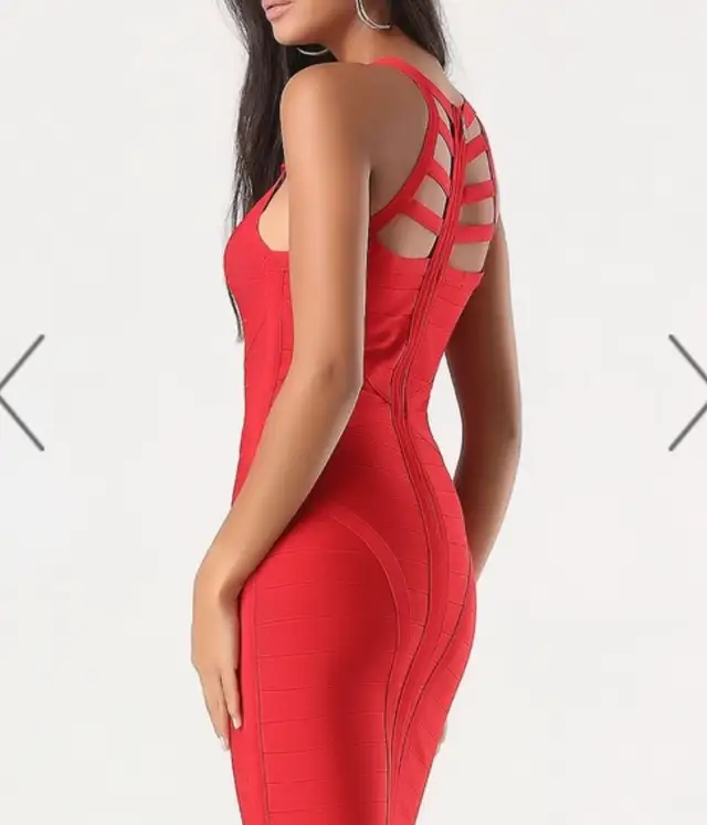 BEBE Red Bandage Mini Dress. Sz XS63234628627329121