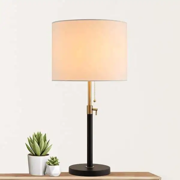 Matte Black and Antique Brass Adjustable Table Lamp in Dining Tables & Sets in Markham / York Region - Image 2