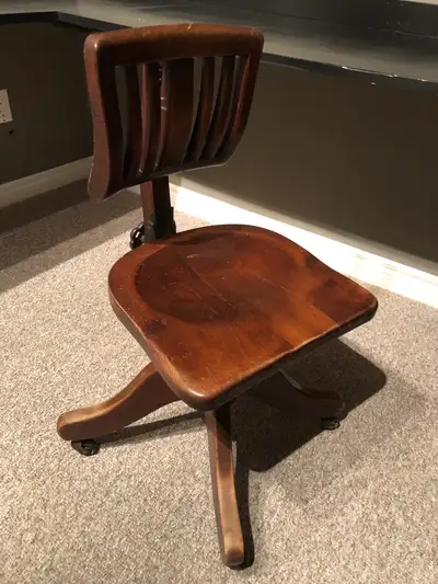Super cool, one-of-a-kind antique swivel chair., View more