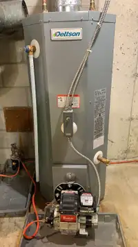Oil fired hot water heater
