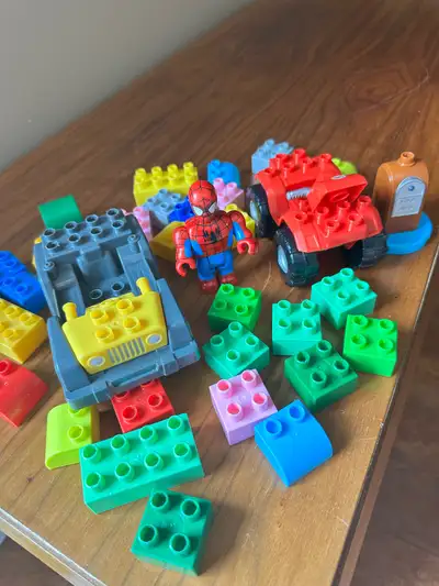 Megabloks (Duplo compatible) cars, Spider-Man and blocks, View more