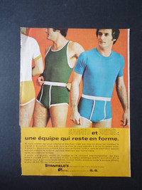 Publicité ancienne sexy 1971  Sous-vêtements Hommes  Encadrer