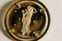 NEW STAMPED 10K ITALIAN GOLD DESIGNER COIN-HOROSCOPE SIGNS SALE.