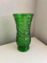 Heavy Vintage #3 Hoosier Green Glass Vase Excellent Condition