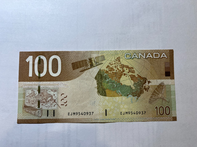 papier monnaie $100 dollars in Arts & Collectibles in West Island - Image 2
