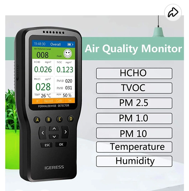 New - Air Quality Monitor Detector by Igeress in General Electronics in Oakville / Halton Region - Image 2