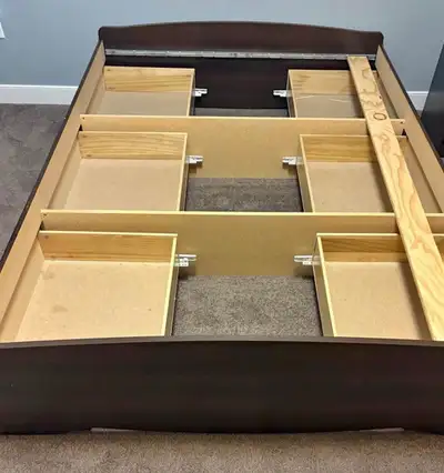 Delivery$: 6 drawers double Sz bed frame with all slats , View more