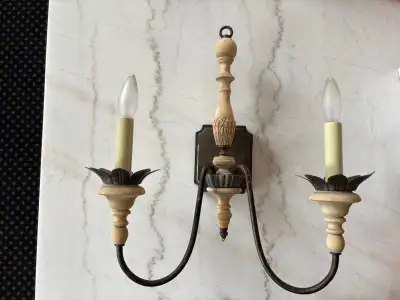 Two (2) Antique style wall sconces (lights), View more