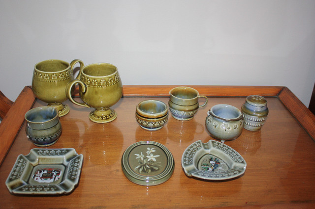 Lot - Irish Porcelain Green Blue. Pots, Mugs, Salt, Ashtray more in Arts & Collectibles in Ottawa