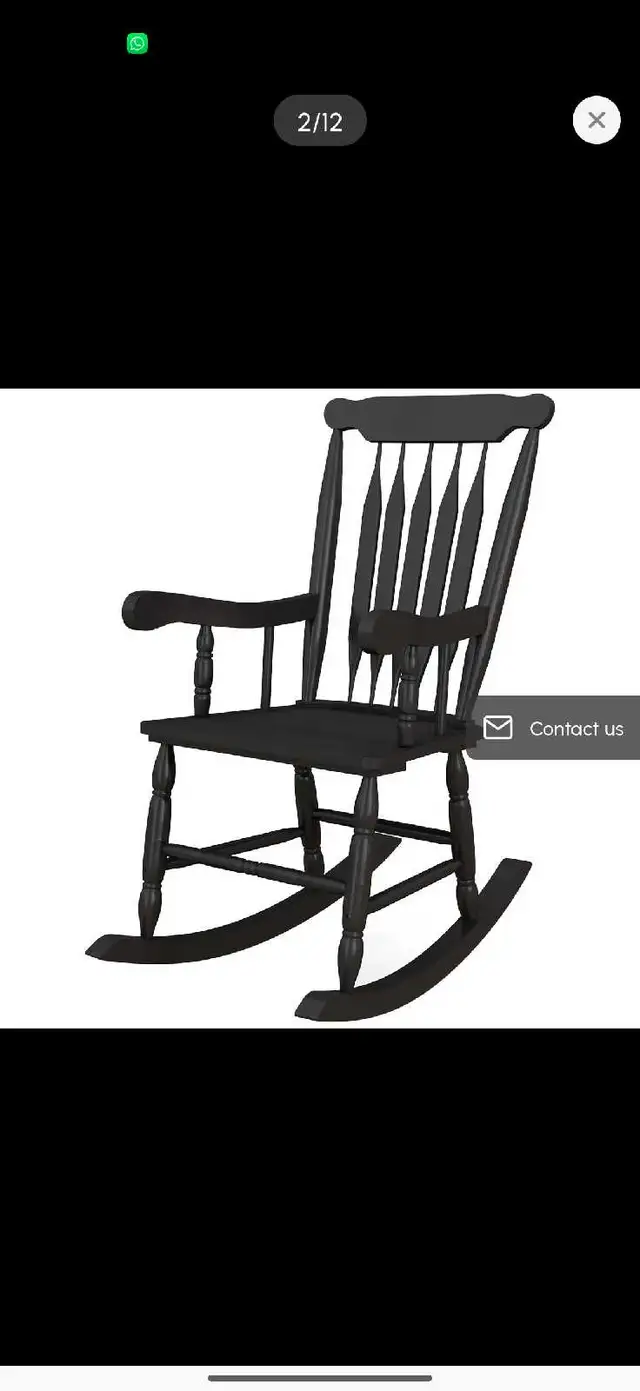 Porch Rocker Chair, Outdoor Wooden Rocking Chair with High Back in Chairs & Recliners in Markham / York Region - Image 3