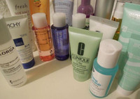 Travel sample size  cleansers, moisturizers, hair, body products