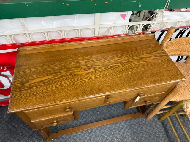 vintage solid oak sideboard  in Hutches & Display Cabinets in Edmonton - Image 3