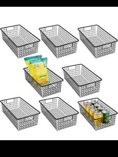 mDesign Metal Wire Food Storage Basket Organizer with Handles fo, View more