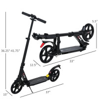 Kick Scooter Foldable Aluminum Ride On Toy For 8+ Adult Teens wi
