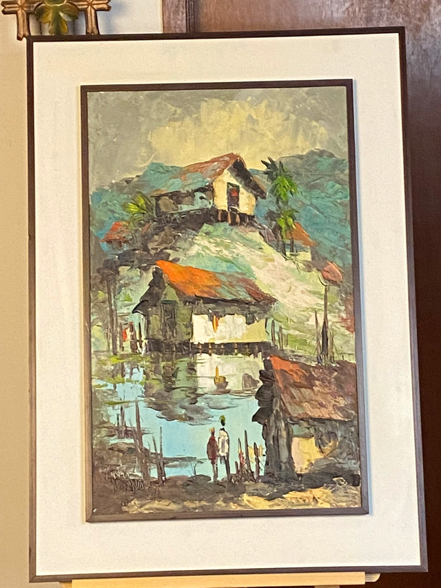 Brazilian Village Oil Canvas Contemporary Pablo Matania in Arts & Collectibles in Winnipeg