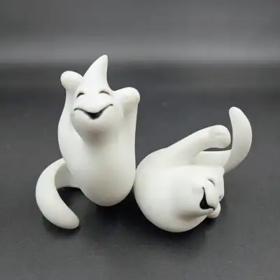 PartyLite Ghost Candle Huggers Halloween P7026 Taper Ceramic Whi, View more