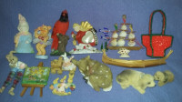 Lot de 15 bibelots et décorations lapins, Noel, et animaux.