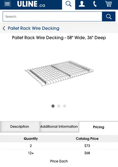 Pallet Rack Wire Decking - 58" Wide, 36" Deep, View more
