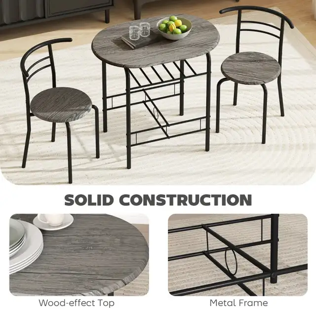 3pc Dining Table chairs set, 31.5" Kitchen Table and Chairs  in Dining Tables & Sets in Markham / York Region - Image 3